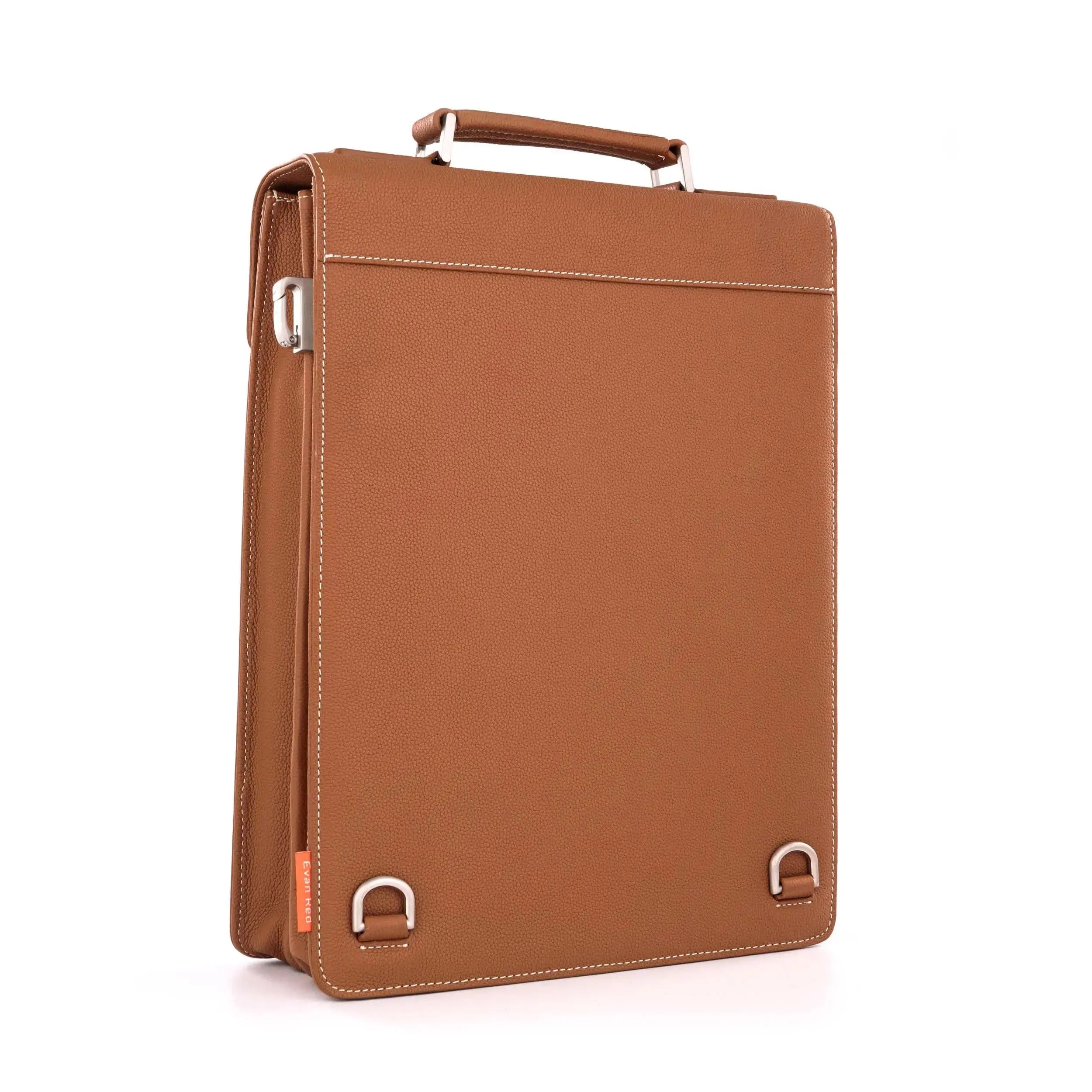 Classic Tan Leather Backpack Evan Red