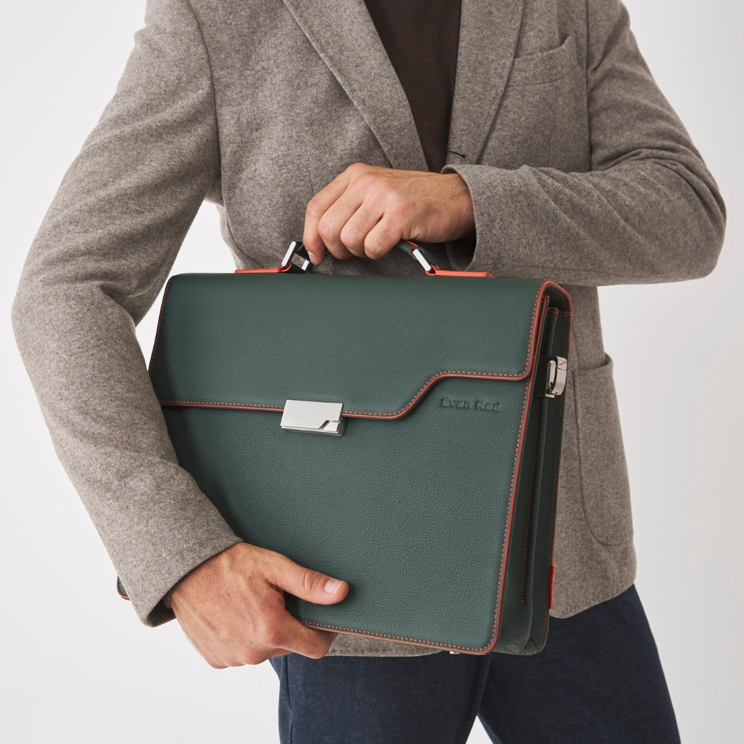The Classic Briefcase -  Green
